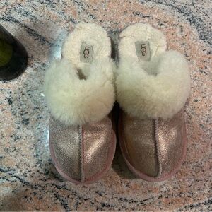 Ugg Pink Metallic Slippers Girls